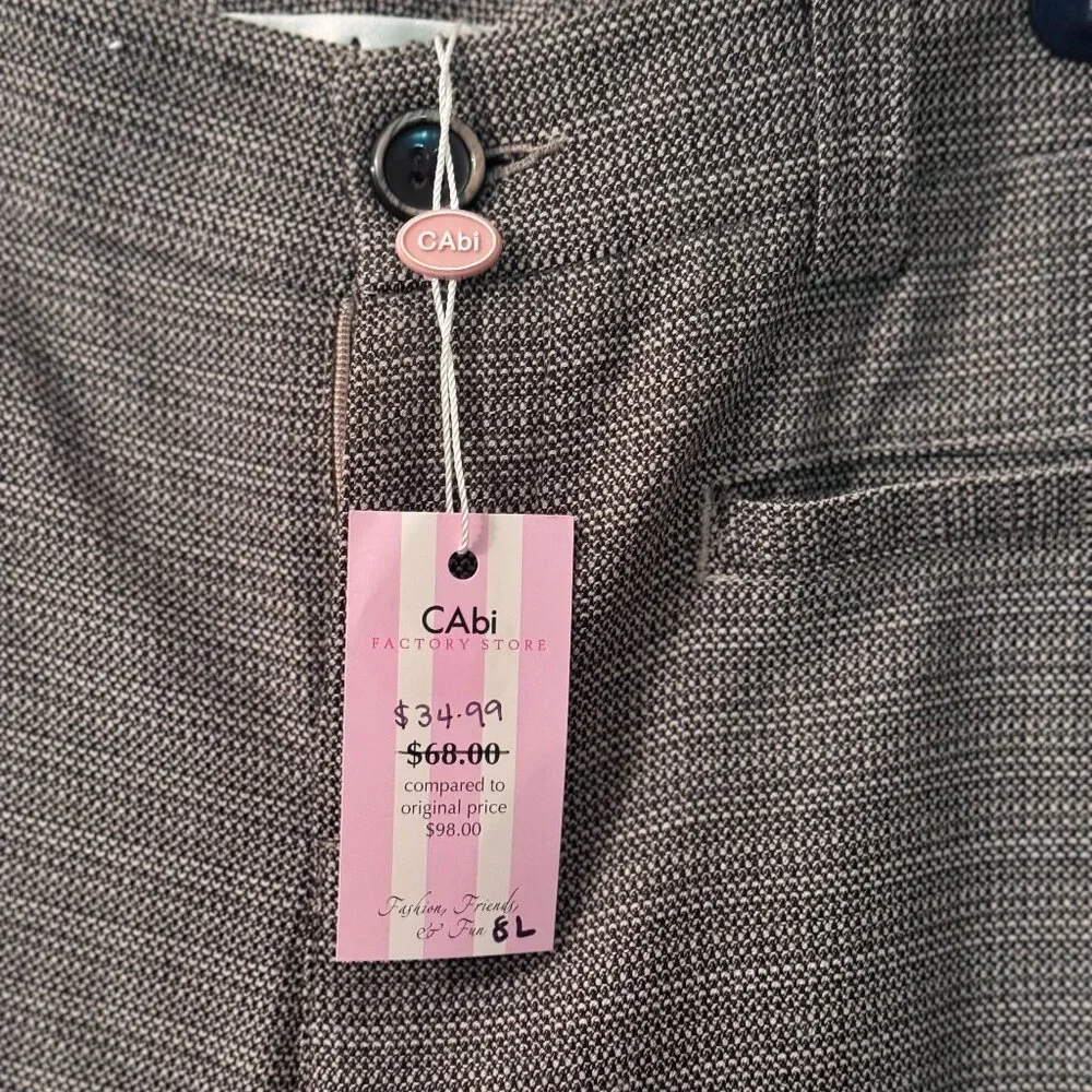 CAbi Style #177 Barrister Tweed Trousers Size 8L NWT - Picture 5 of 6